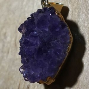 Huge Amethyst Crystal Pendant Beautiful